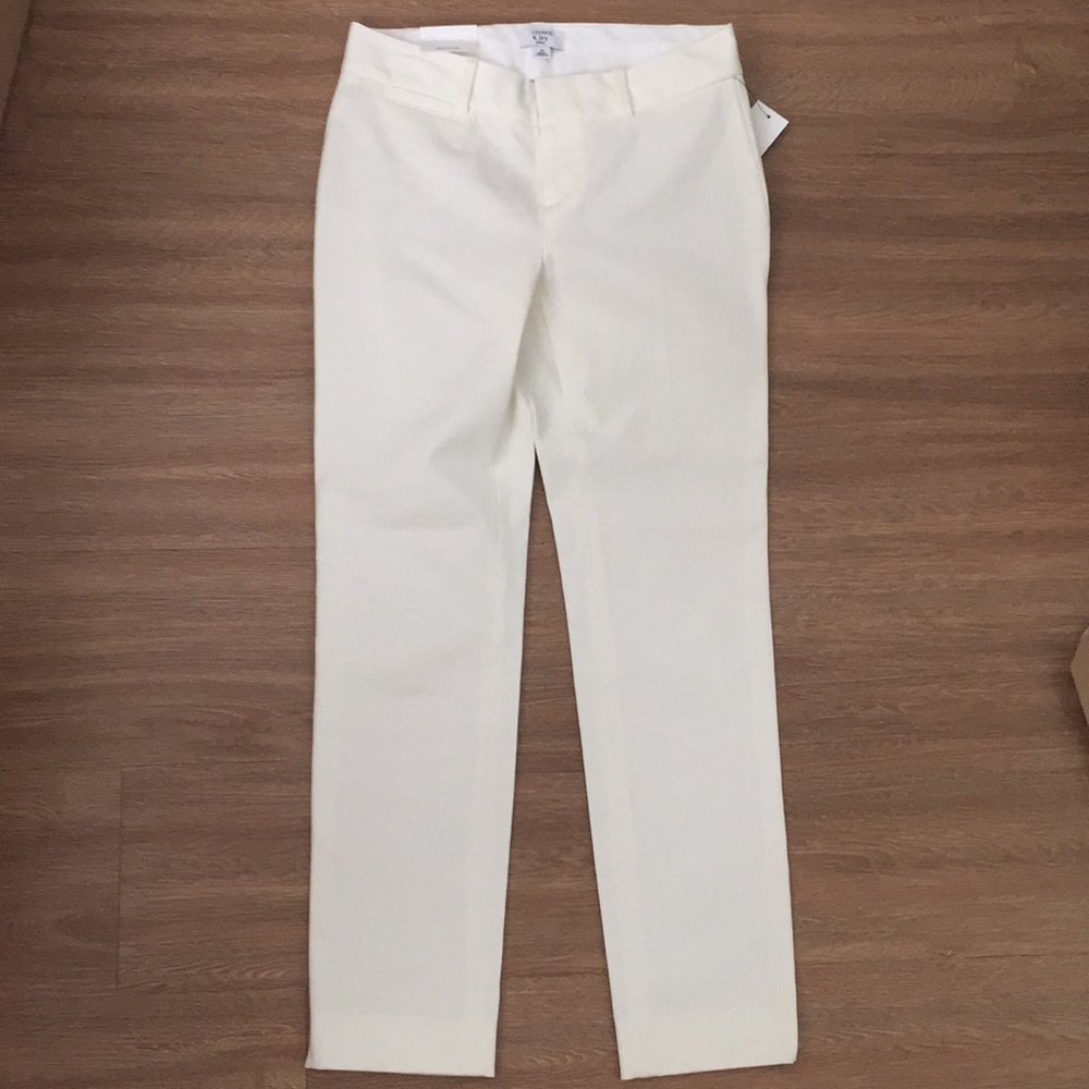 Off white/ivory cropped ankle pants